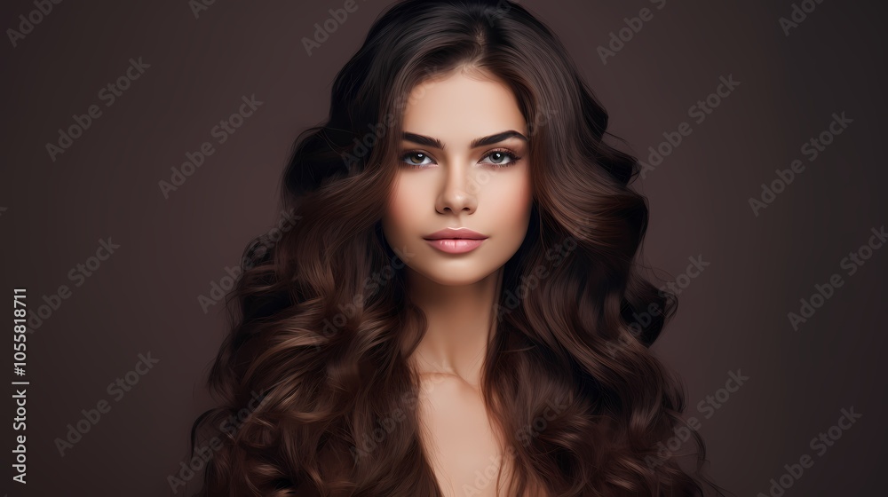 Cute girl with lush curly hair Cute girl with lush curly hair