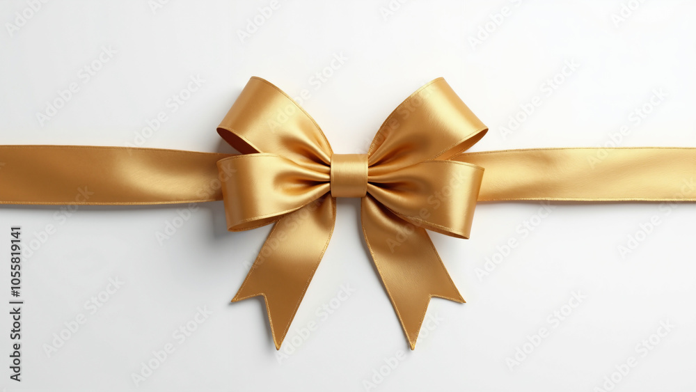 Luxurious Gold Satin Bow on White: Elegant Wedding Stationery & Gift Card Design Element for Branding Luxurious Gold Satin Bow on White: Elegant Wedding Stationery & Gift Card Design Element for Branding