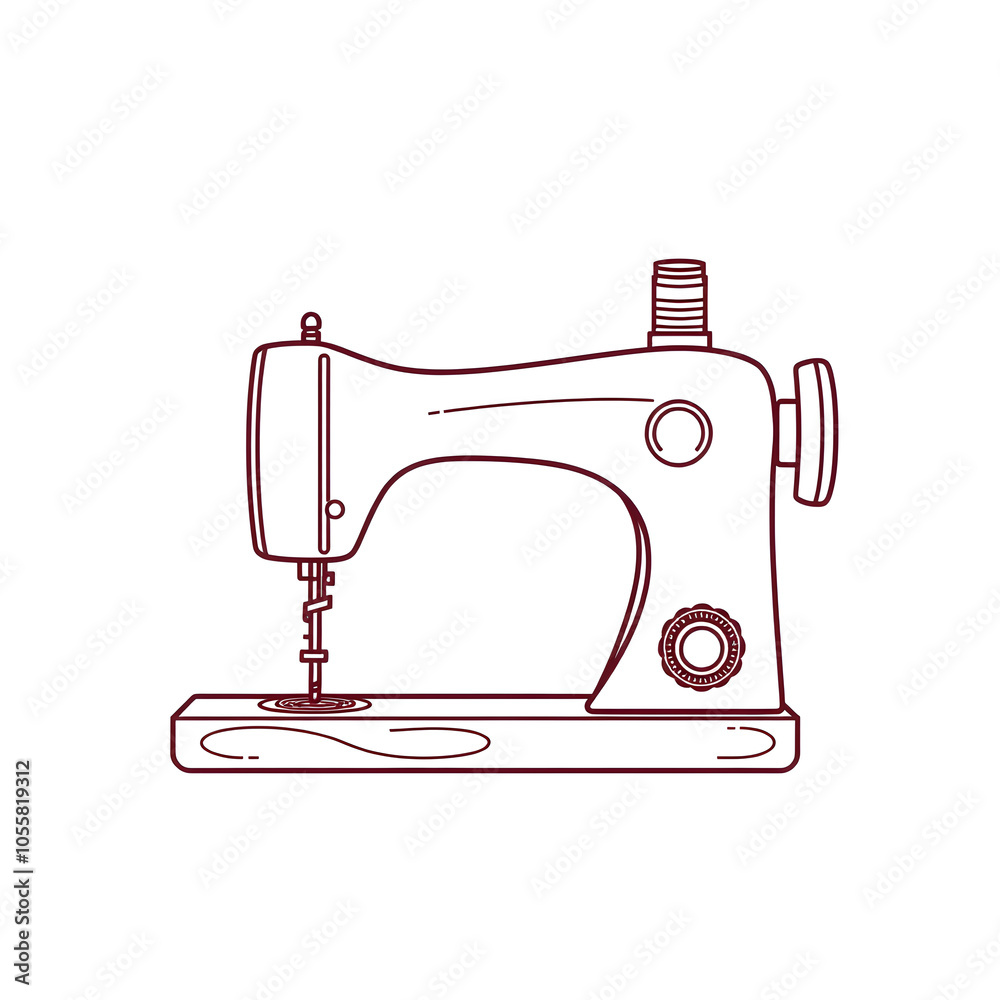 Embroidery sewing machine icon atelier embroidery continuous line drawing vector illustrations on white background. Generative AI Embroidery sewing machine icon atelier embroidery continuous line drawing vector illustrations on white background. Generative AI