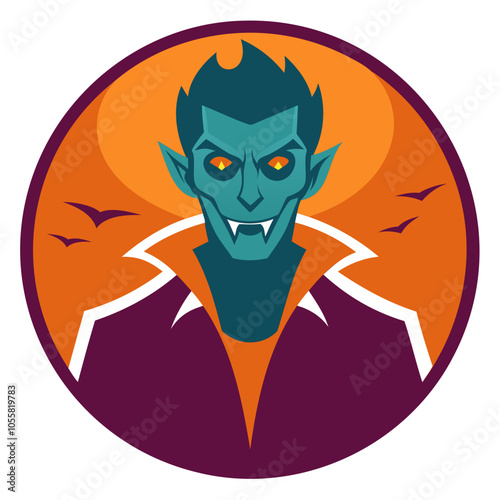 Halloween Scary Vampire Silhouette Vector illustration