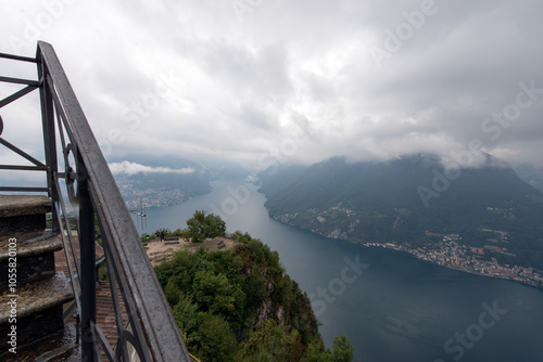 Monte San Salvatore and lake Lugano, Switzerland photo