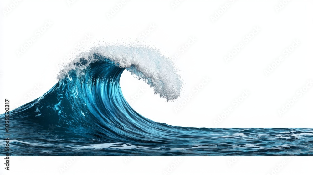 Majestic Ocean Wave with Foam and Blue Tones Majestic Ocean Wave with Foam and Blue Tones