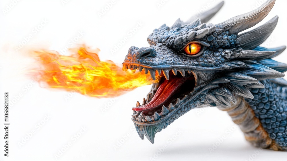 Majestic Dragon Breathing Fiery Flames Majestic Dragon Breathing Fiery Flames