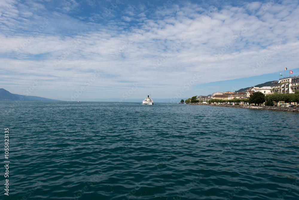 Lake Geneva seen from Vevey, Switzerland Lake Geneva seen from Vevey, Switzerland