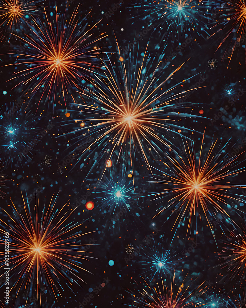 Fototapeta premium Fireworks in the night sky