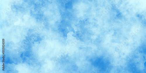 The white cloud and blue sky watercolor grunge texture, Grunge watercolor paint splash and stains of clouds or fog, painted mottled blue paper texture with vintage marble stains.