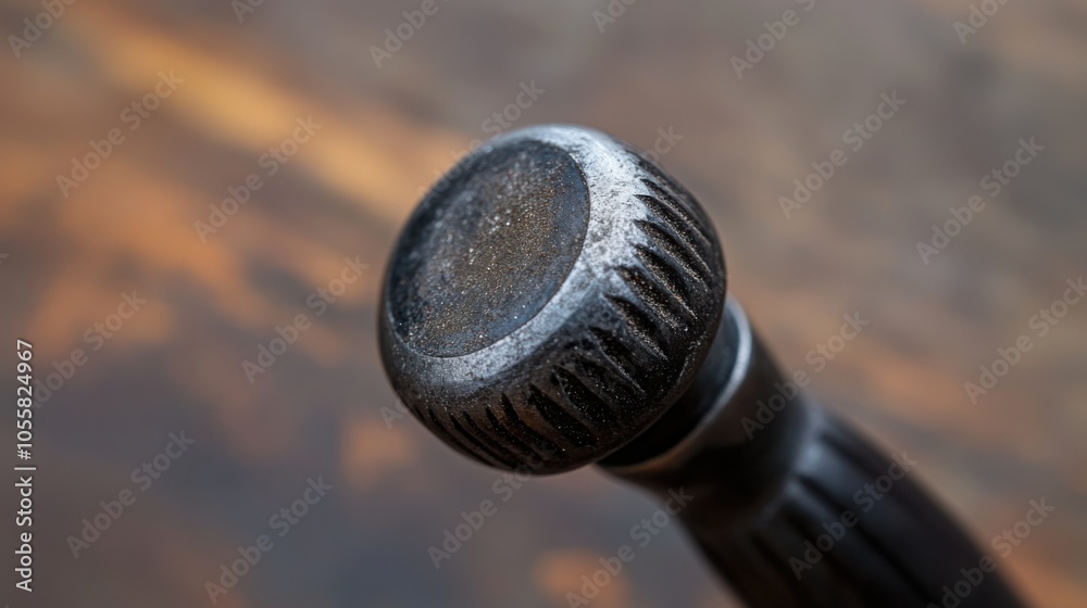 A macro photograph of the aerator handle, focusing on the grip and any wear, with the surrounding area softly blurred. A macro photograph of the aerator handle, focusing on the grip and any wear, with the surrounding area softly blurred.