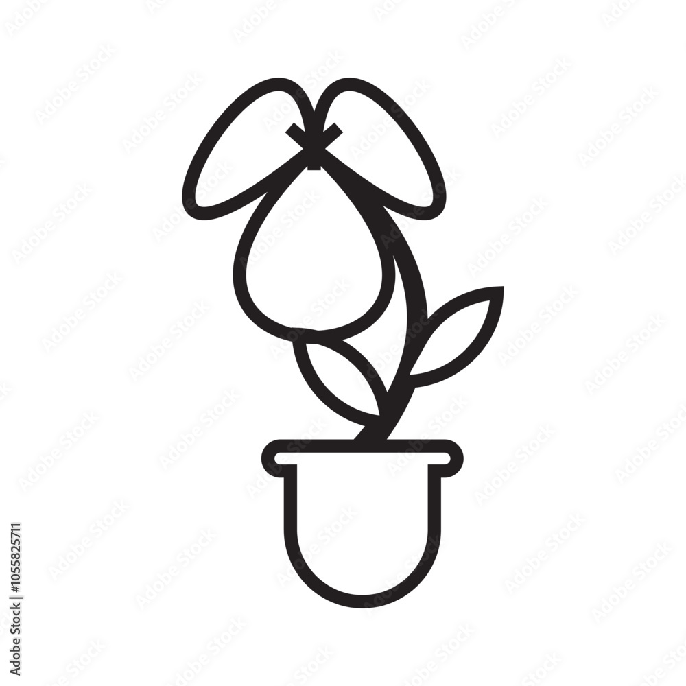 flower in a pot icon vector illustration. flower in a pot icon vector illustration.