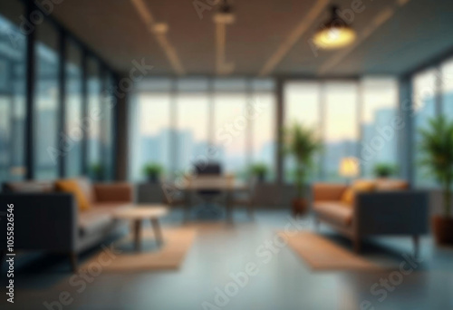 motion blur background of modern office interior design contemporary workspace for creative business defocus long exposure shake jerk