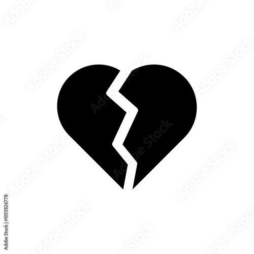 Broken heart icon logo sign set vector outline
