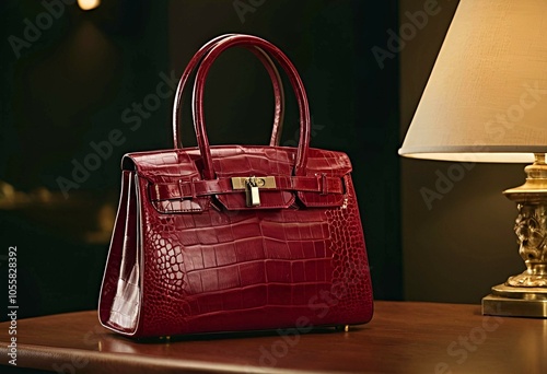 stylish elegant women's luxury red handbag