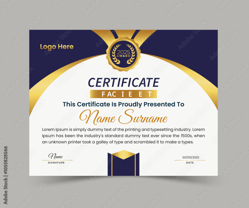 Obraz premium modern innovative certificate design template