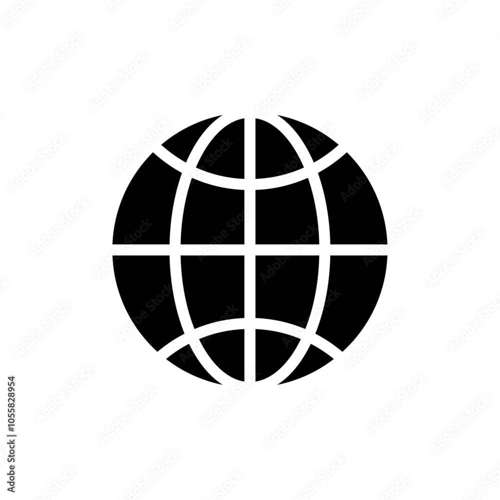 Globe icon logo sign set vector outline