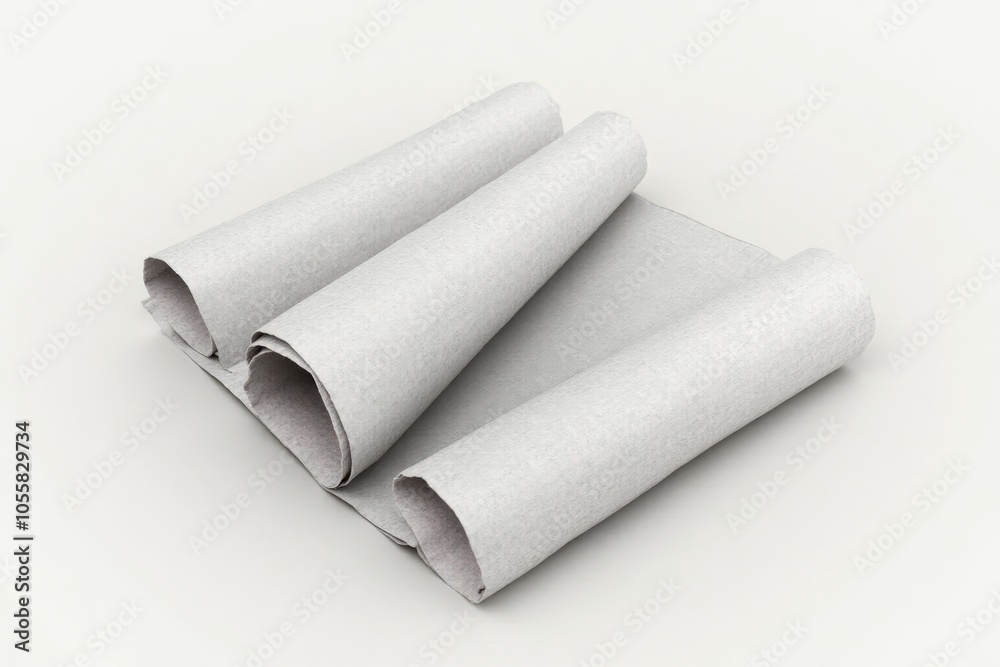 Neatly rolled white paper sheets arranged on a flat surface for minimalistic design ideas Neatly rolled white paper sheets arranged on a flat surface for minimalistic design ideas