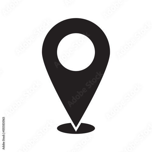 Map pin icon logo sign set vector outline