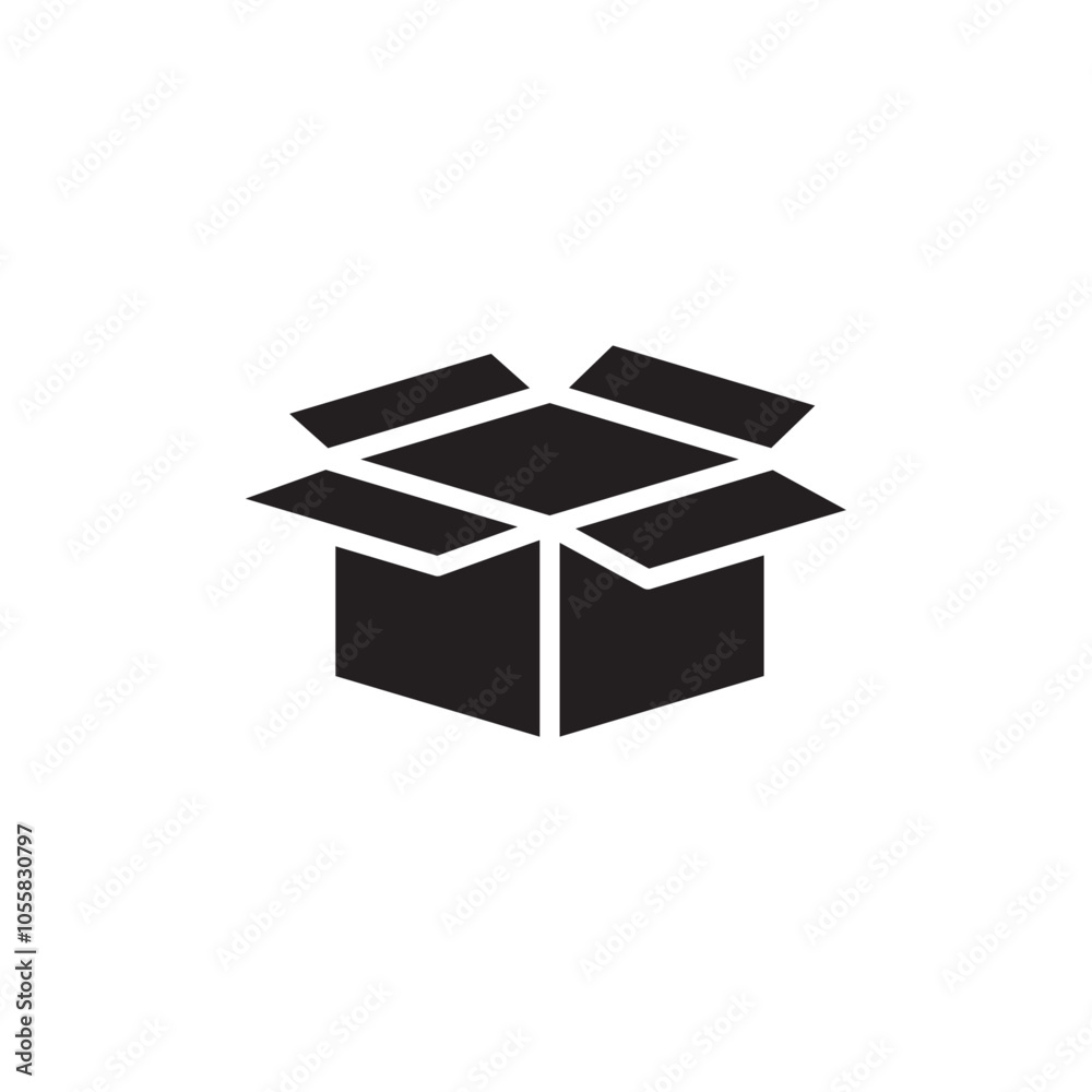 Open box icon logo sign set vector outline Open box icon logo sign set vector outline