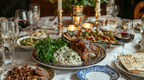 Elegant Passover Seder Table Arrangement