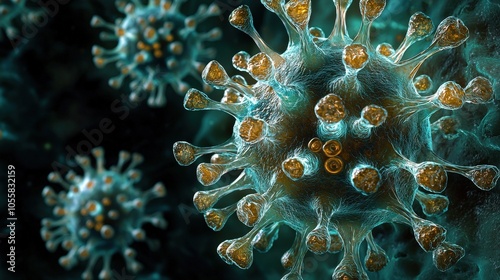 Realistic Close-Up of a Virus in High Detail