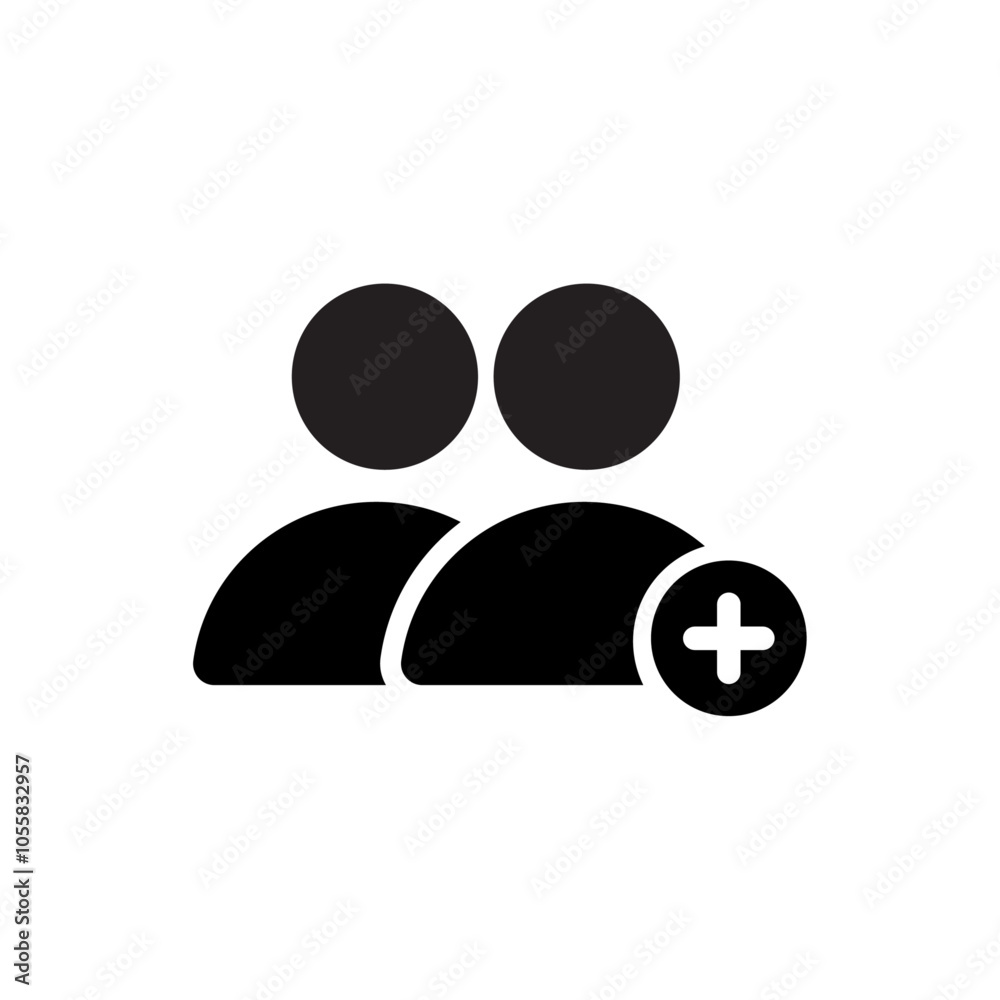 User add icon logo sign set vector outline User add icon logo sign set vector outline