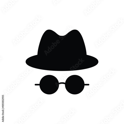 anonymous incognito icon. hacker icon on laptop. man with a hat