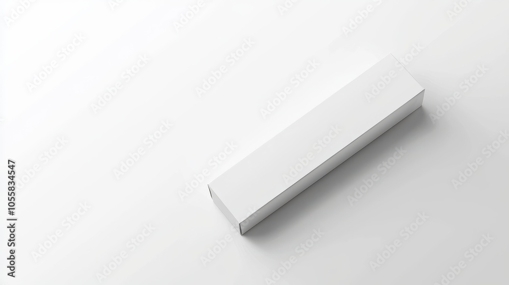 This top view showcases a white candy stick on a vibrant blue background, emphasizing minimalist design. The foil packaging is simple, with no graphics, and the stick's lifted corner adds a 3D effect, This top view showcases a white candy stick on a vibrant blue background, emphasizing minimalist design. The foil packaging is simple, with no graphics, and the stick's lifted corner adds a 3D effect,