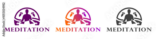 yoga logo vector design,mediation,editable mediation training logo,yoga training,beautiful,home training,silhouette,group,yoga studio