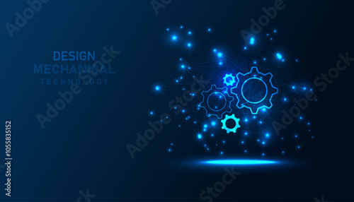 Cogs and gear wheel mechanisms. Hi-tech digital technology and engineering. Abstract technical background.