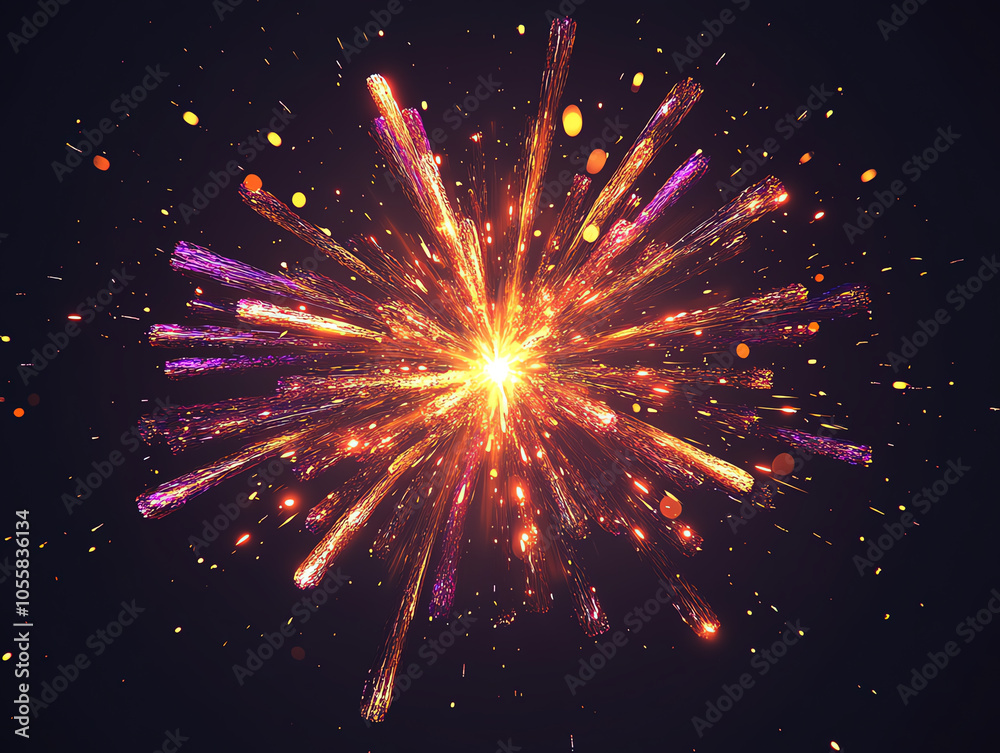Obraz premium Stunning firecracker burst with shimmering sparks illuminating the night sky perfect for celebrations and festivals