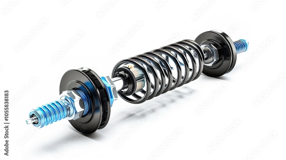 Shock absorber strut with coil spring for optimal vehicle suspension and stability performance Shock absorber strut with coil spring for optimal vehicle suspension and stability performance