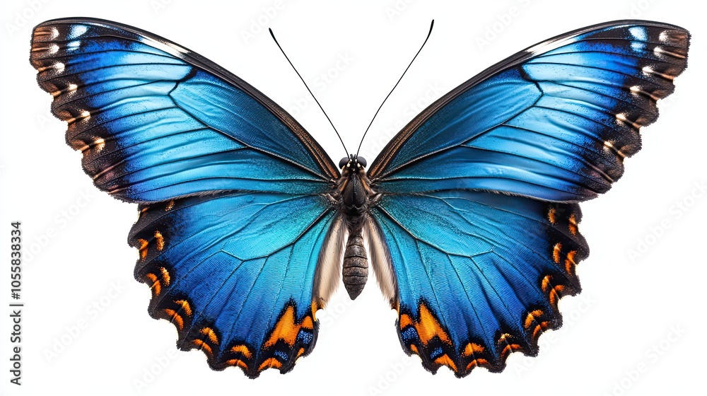 Fototapeta premium Blue Morpho Butterfly with Open Wings