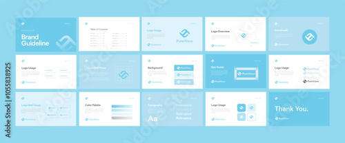 Complete Brand Identity Guidelines Template, Professional Logo Presentation, Modern Brand Guidelines Template