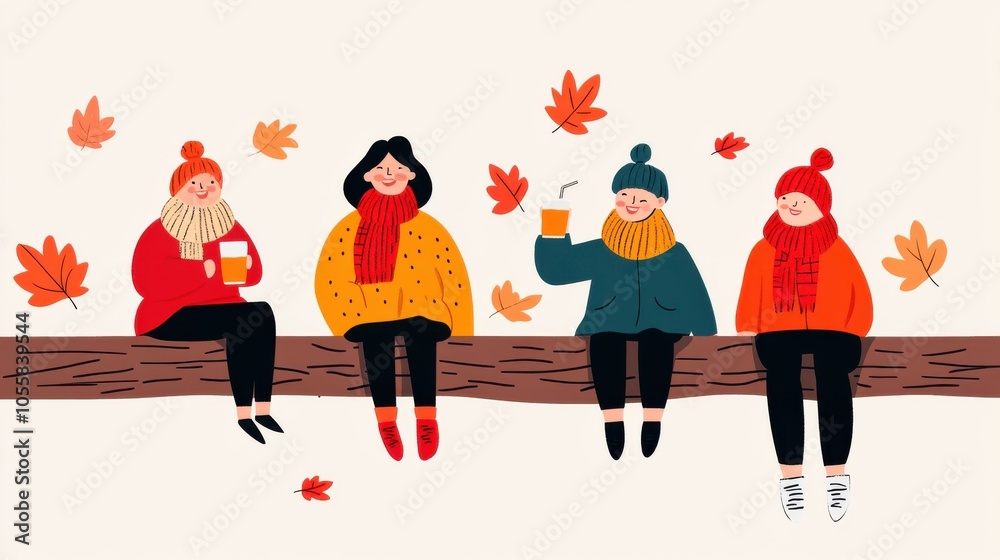Fototapeta premium Cozy Autumn Gathering with Friends