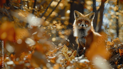 Highresolution autumn forest fox photography with vibrant colors photo