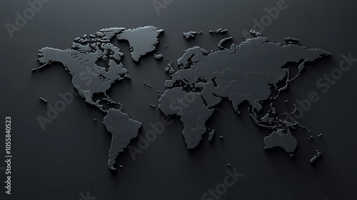 World Map on Isolated Background. Blank photo