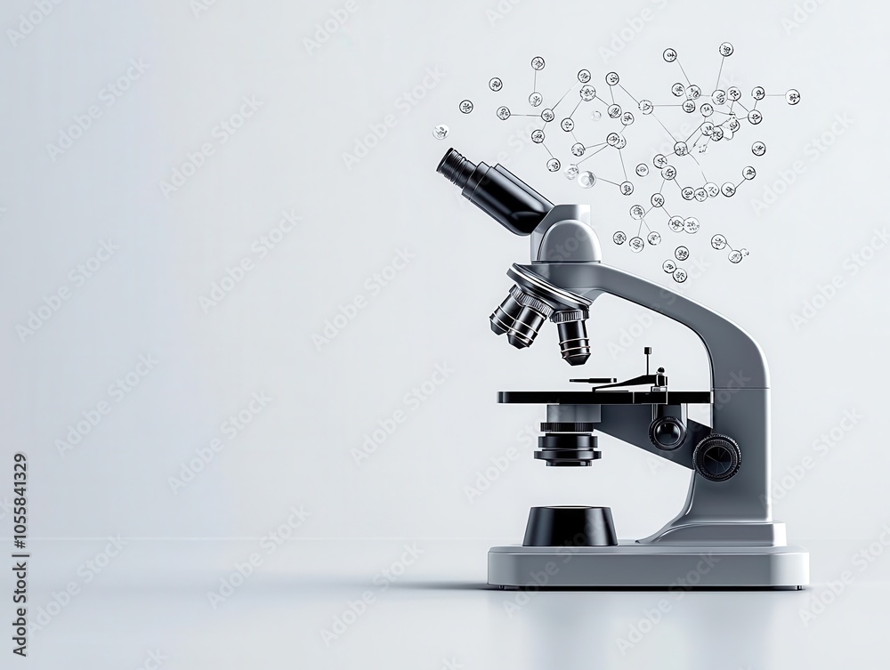 Hightech microscope examining cell structures, modern genetic research tools Hightech microscope examining cell structures, modern genetic research tools