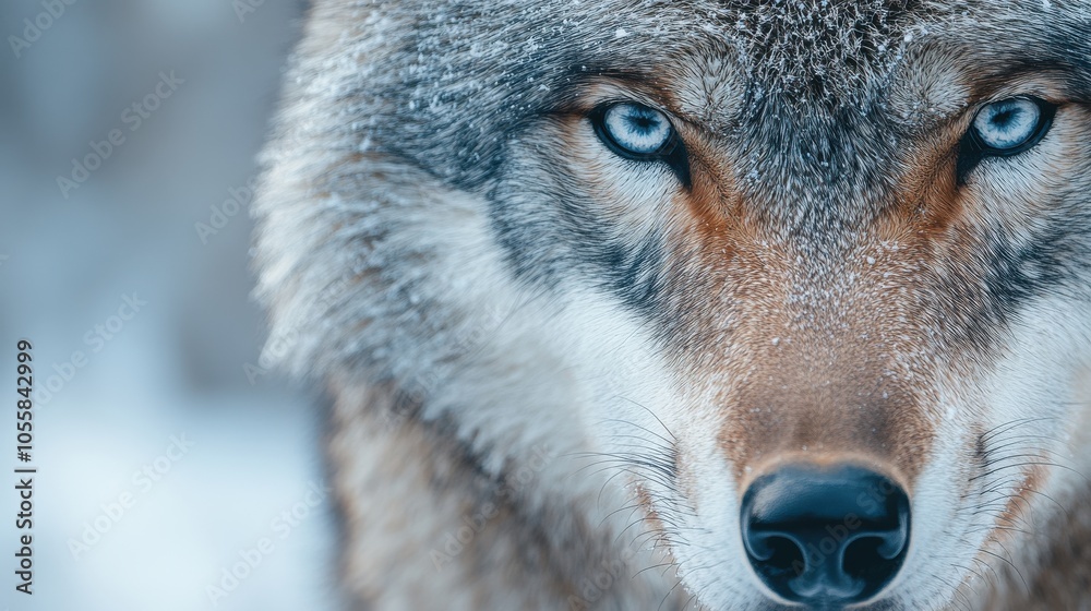 Obraz premium Intense Close-Up of a Wolf's Eye
