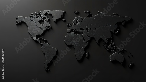 World Map on Isolated Background. Blank photo