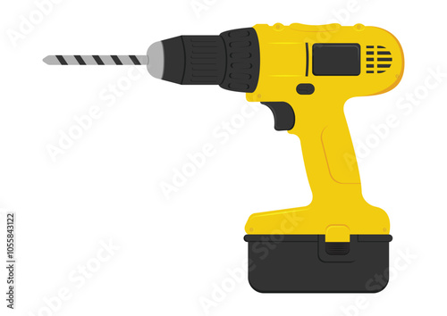 Drill vector flat design isolated on white background