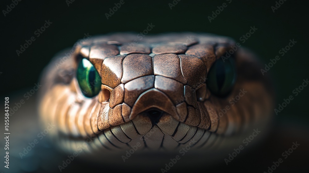 Close-Up of Cobra Eye with Intricate Scales Close-Up of Cobra Eye with Intricate Scales