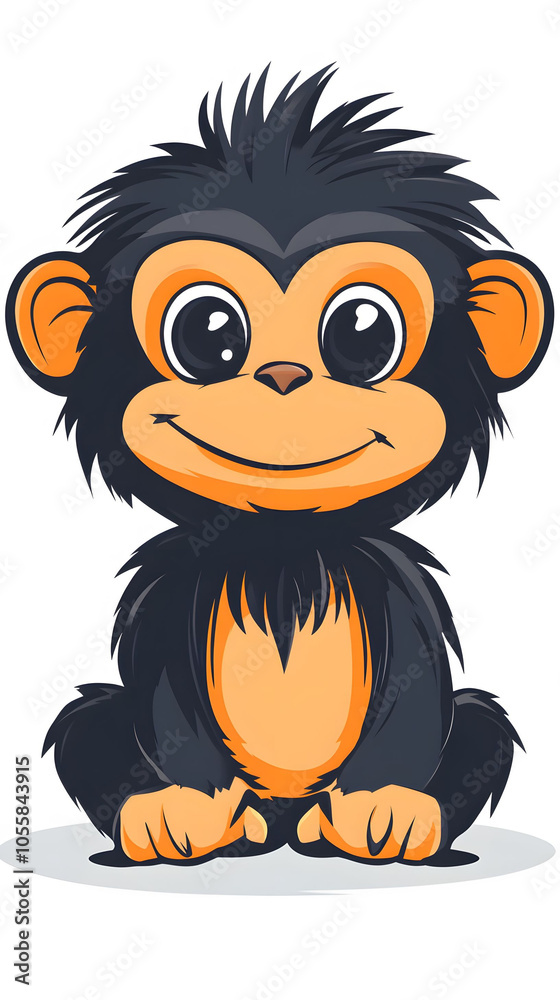 Cheerful cartoon monkey Cheerful cartoon monkey