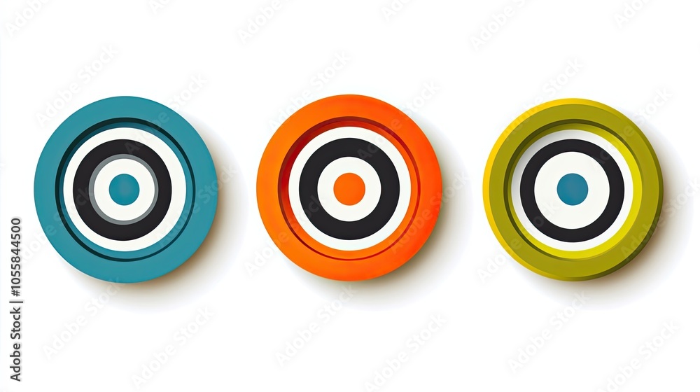 Three Concentric Circles in Different Colors Three Concentric Circles in Different Colors