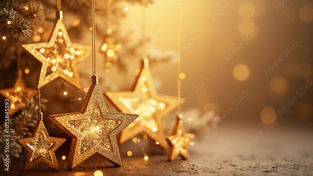 Abstrakte goldene Weihnachtssterne: Festliche Vektorillustration für saisonale Marketingkampagnen und Weihnachtsdesigns Abstrakte goldene Weihnachtssterne: Festliche Vektorillustration für saisonale Marketingkampagnen und Weihnachtsdesigns