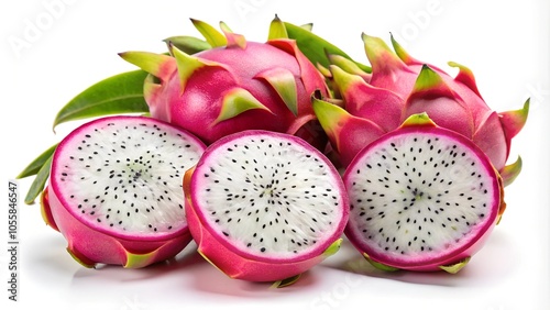 Dragon fruit, Pitaya or Pitahaya on a white background