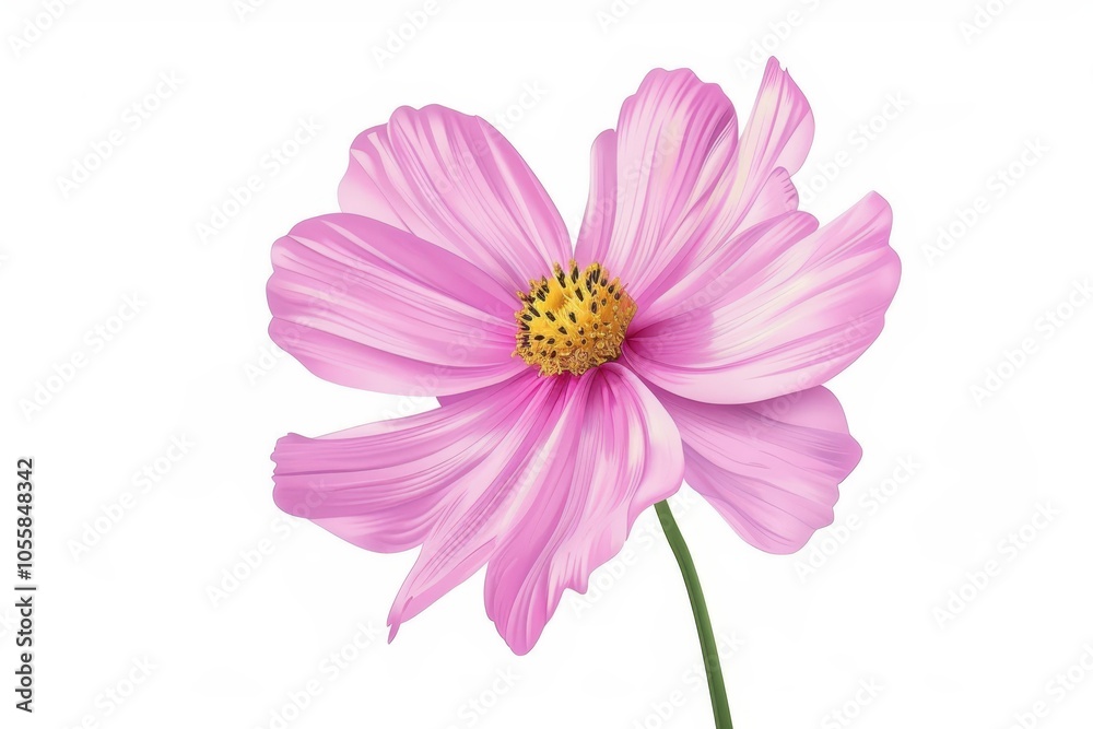 Pink cosmos flower on white background Pink cosmos flower on white background