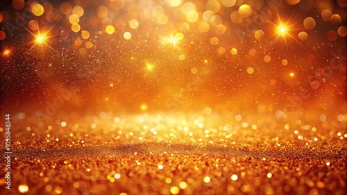 luxurious glowing orange glitter background with silhouette
