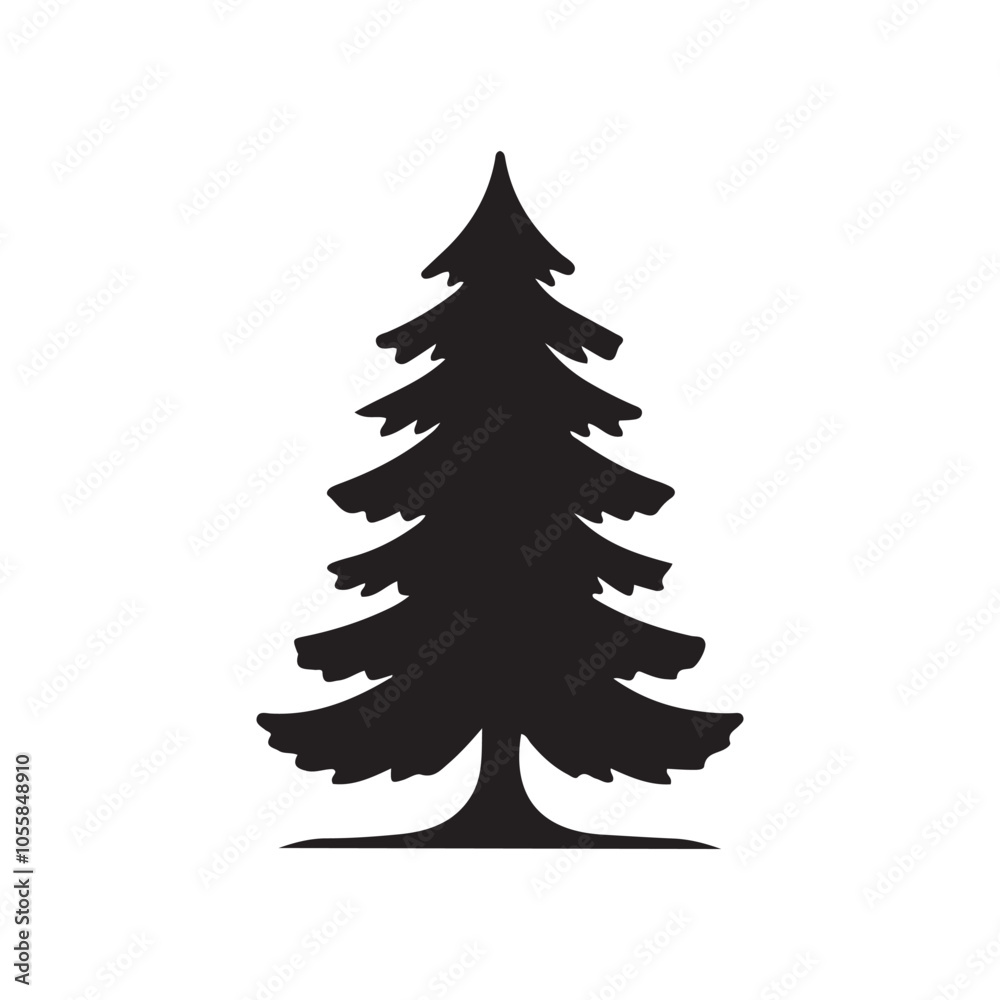 Black Christmas Tree silhouette vector on white background Black Christmas Tree silhouette vector on white background