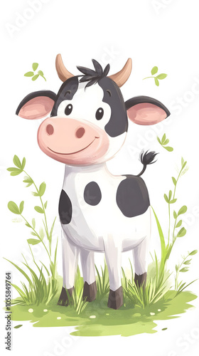 Happy cartoon cow