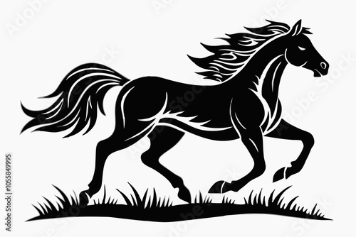 Galloping Horse Silhouette Vector