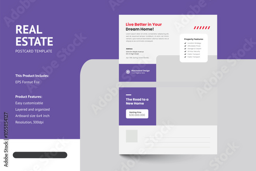 Real Estate Postcard Design Template