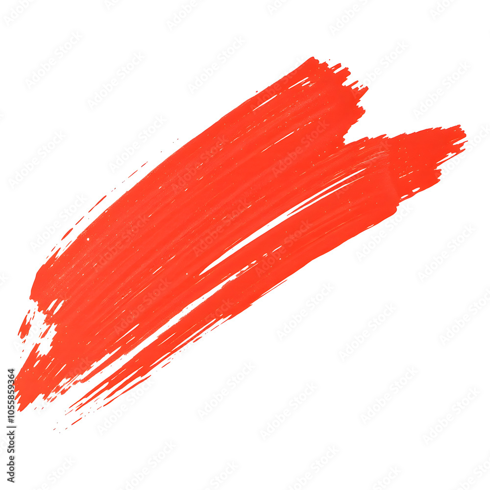 Red brush stroke on white background. Generative AI Red brush stroke on white background. Generative AI